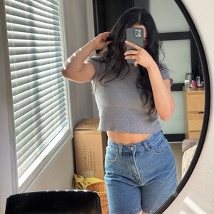 Wild Fable Heather Gray Crop Top